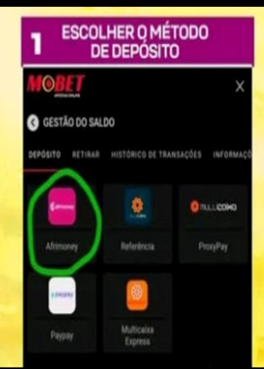 Escolher Afrimoney como método