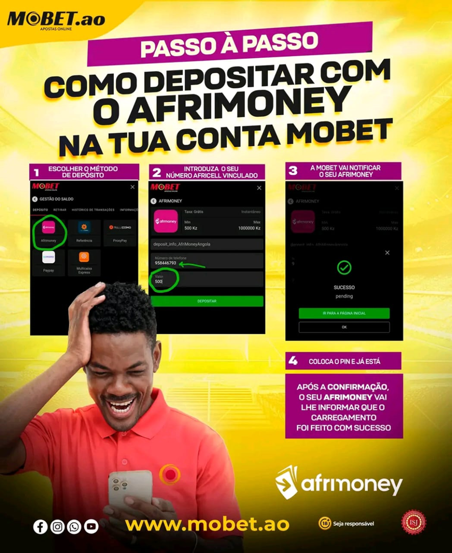 Como Depositar na Mobet Angola pelo Afrimoney