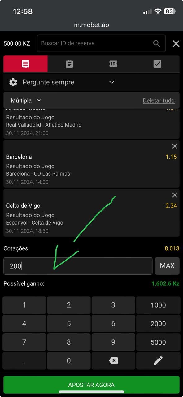 Jogos seleccionados na Mobet