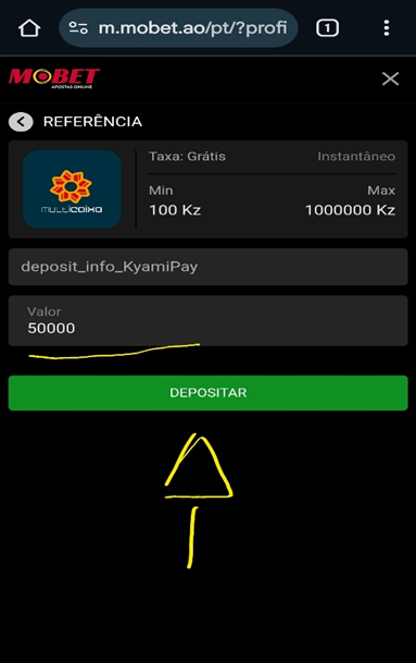 Valor do depósito por referência